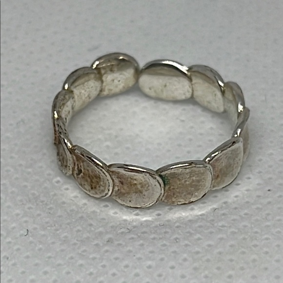 Silver Textured Ring with Organic Design - Picture 1 of 2
